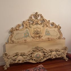 Bed Frame And Dresser For Sale! Custom Carved Solid Wood From Italy
