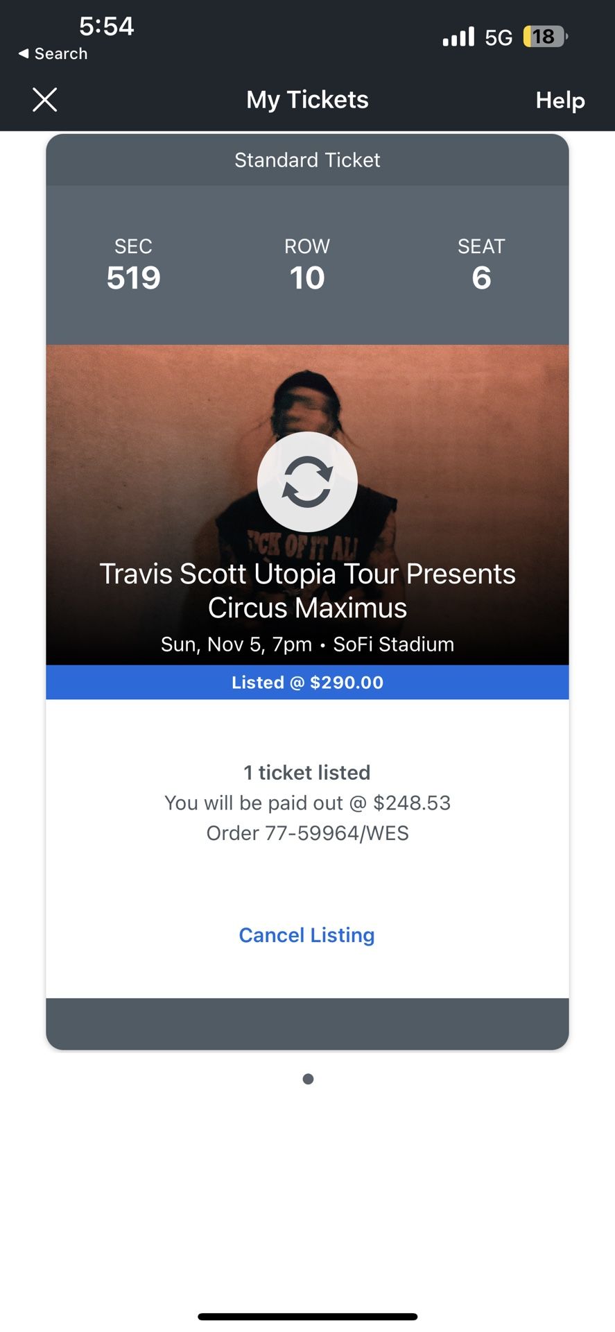 Travis Scott Ticket