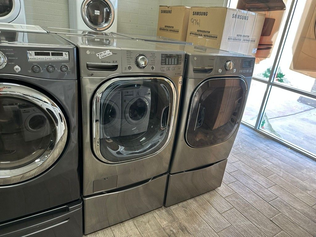 LG XL capacity washer and dryer set electric with warranty
