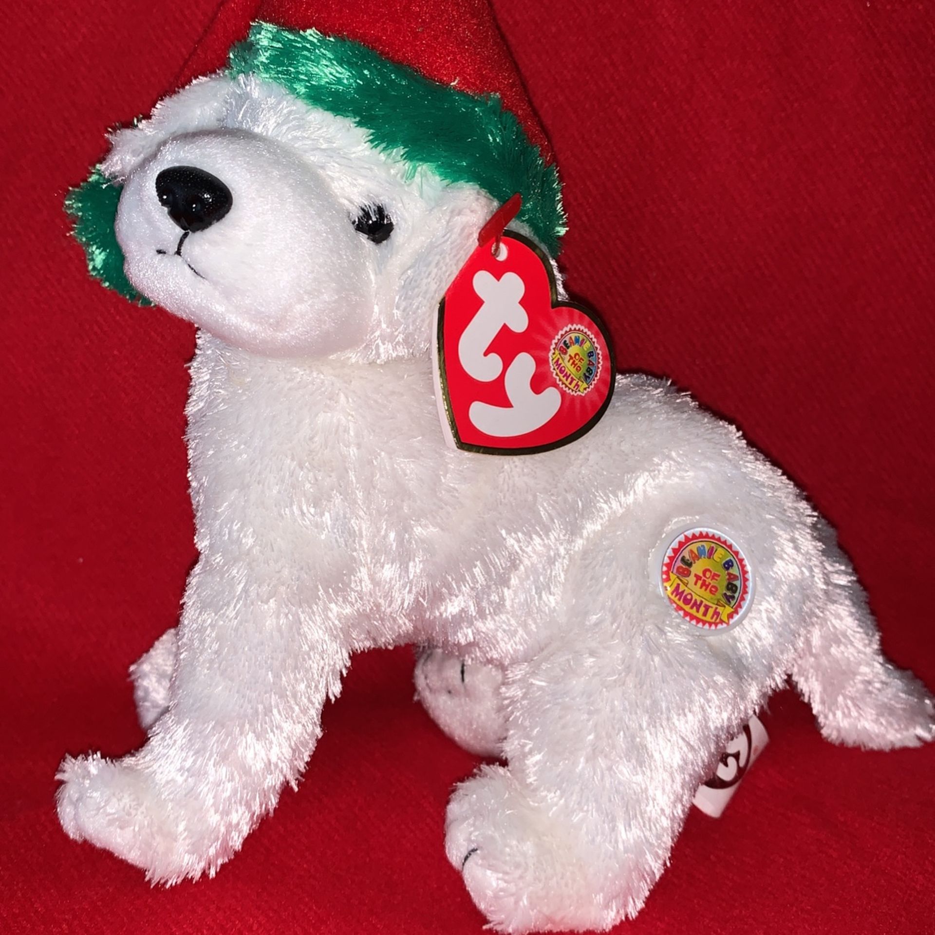 Ty TINSEL Beanie Baby Of The Month The White Christmas Dog With Tag/tash Beanie Baby Collection