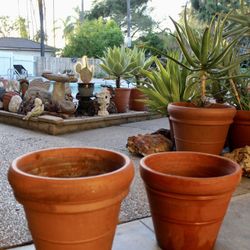 A Pair Of Medium-sized Made In Italy Terracotta Pots