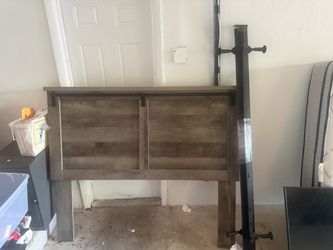 Rustic Barn Door Style Wood Headboard and 2 TV’s