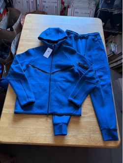 New Nike tech fleece SET hoodie jacket pants joggers sweats court blue Men’s S M L