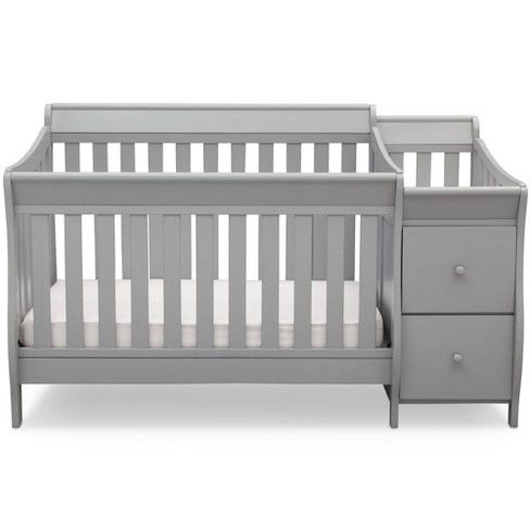 Convertible Baby Crib To Bed W/ Changing Table And Two Drawers