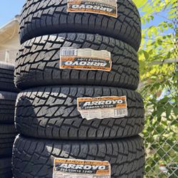 AT265/65R18 marca Arroyo con 50,000 mil millas de garantía