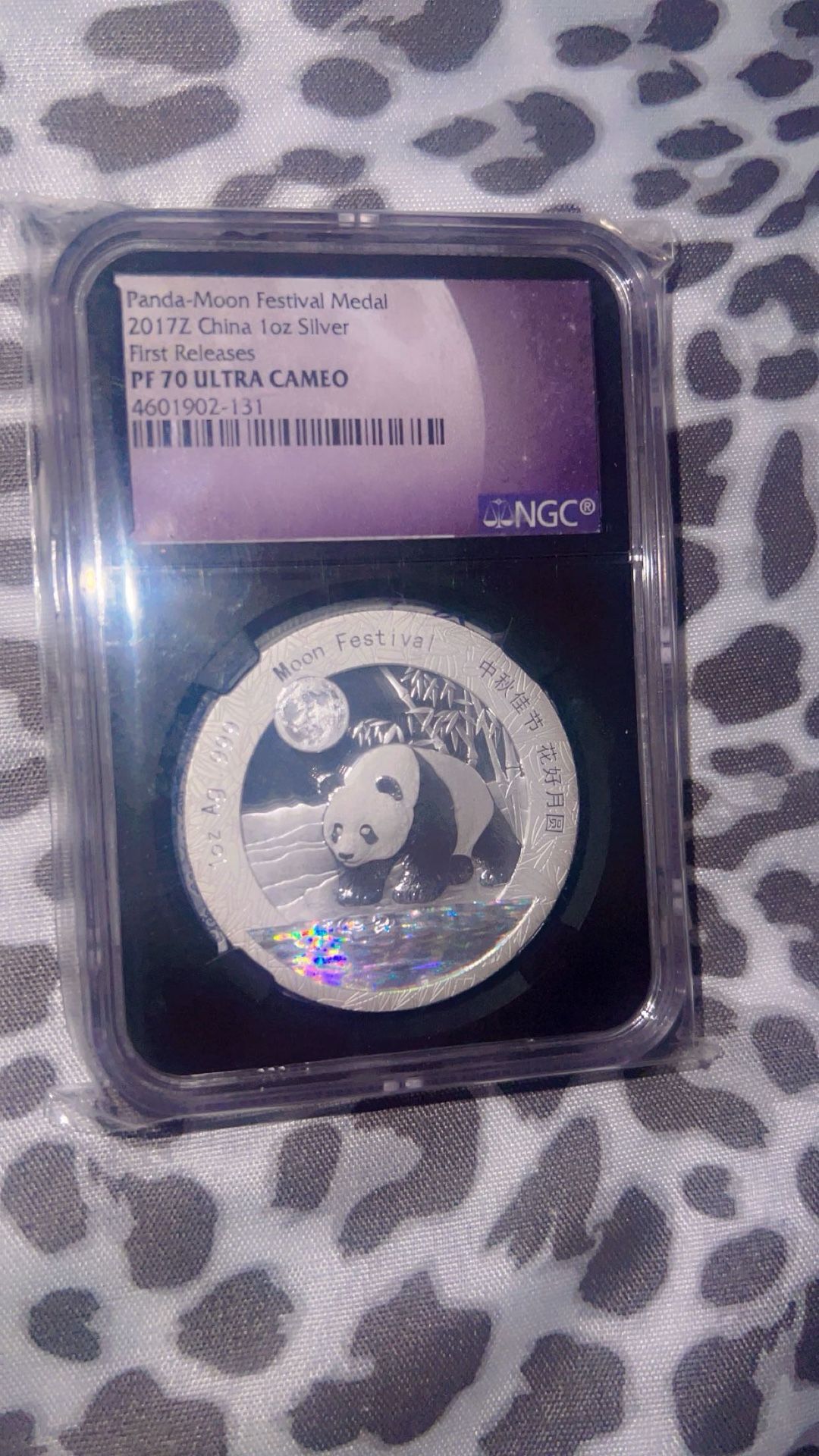 2017 Z panda moon festival medal china 1 onza silver PF 70 ULTRA CAMEO