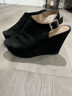 Black Wedge Heels