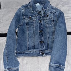 Jumping Beans Girls Size 7 Full-Snap Medium-Wash Stretch Jean Jacket