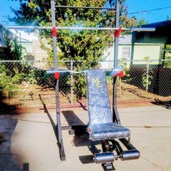 Squat Rack +Olympic Barbell +Curl Bar + Max Gravity Adjustable Bench NEW