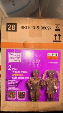 Home Accents Holiday2-​Piece Wicked Woods Animated LED Burlap Twins