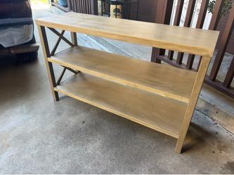 3-Tier Wooden Console Table with Open Shelves
