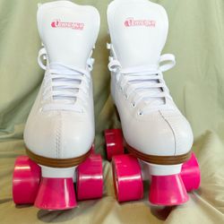Chicago Skates Women Size 6 White Skates With Pink Wheels