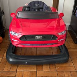 Bright Starts 4-in-1 Adjustable Baby Walker with Removable Steering Wheel, Ford Mustang