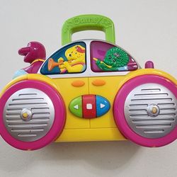 Barney & Friends Yellow Car Boombox Plays Music SPANISH Songs Vintage 2002 WORKS