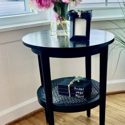 TWO TIER BLACK SIDE TABLE 