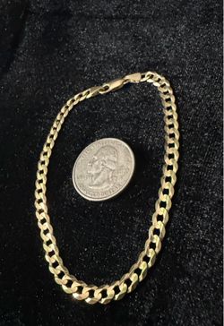 10K Solid Yellow Gold Curb Bracelet 8.5" 4.5mm 5.3g