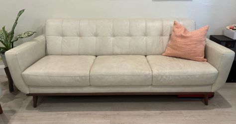 Beige Leather Sofa