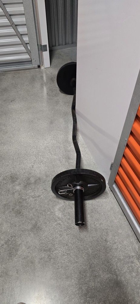 CURL BAR WITH WEIGHT 25 POUNDS SET