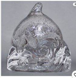 Partylite Glass Dolphin Votive Tealight Candle Holder