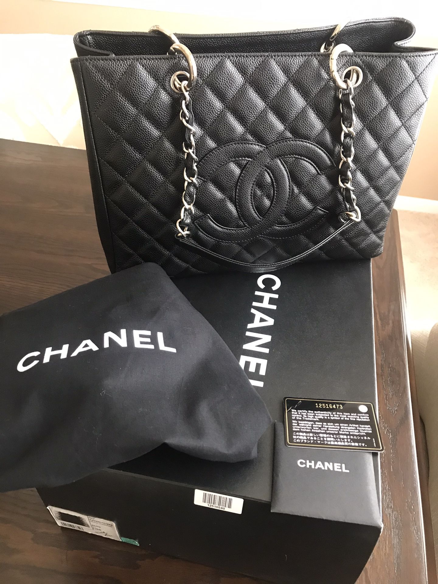 CHANEL GST Grand Shopper Tote Black Caviar Bag