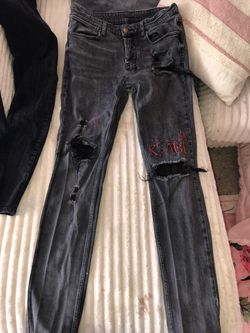Ksubi Grey Distressed Skinny Jeans