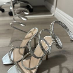 Rhinestone Lace up Heels
