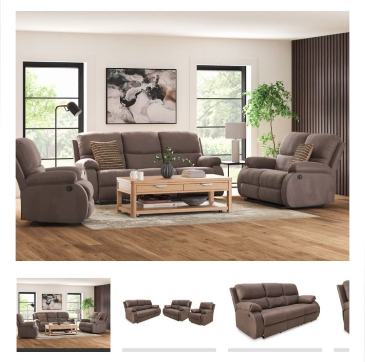 Sofa, Loveseat & Recliner Chair set (Over 90% Off)