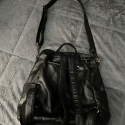 Women’s Leather Backpack Purse Black Anti-theft Travel Shoulder Handbag