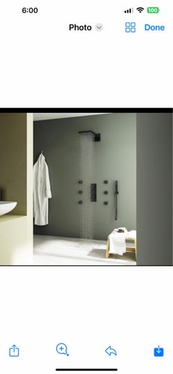 Thermostatic Shower System in Black Wall Mounted Shower Head with Handheld New  Black 19L And Nickel 19B  $150