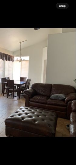 loveseat and ottoman