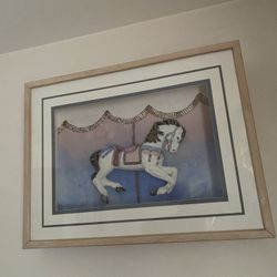 Vintage Carousel Horse, 3-D Picture