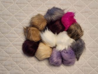 Faux Fur Pompoms 10cm (~4")