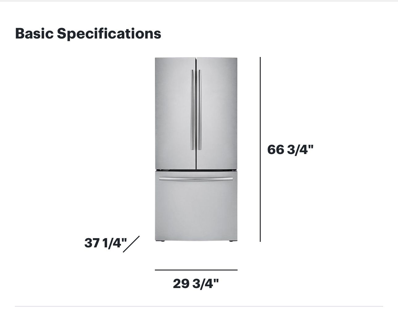 Samsung 21.8 Cu. Ft. FrenchDoor Refrigerator Stainless Steel for