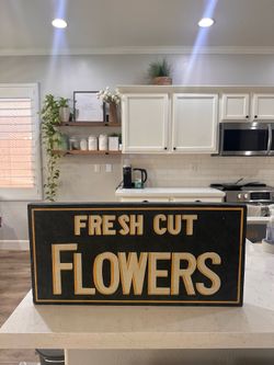 Fresh Cut Flowers Decorative Wood Sign