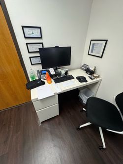 White Office Desk with Drawers