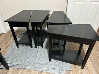 Black Wood End Tables Set of 4