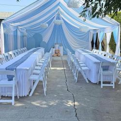 Chairs, Tables, Draping, Canopies