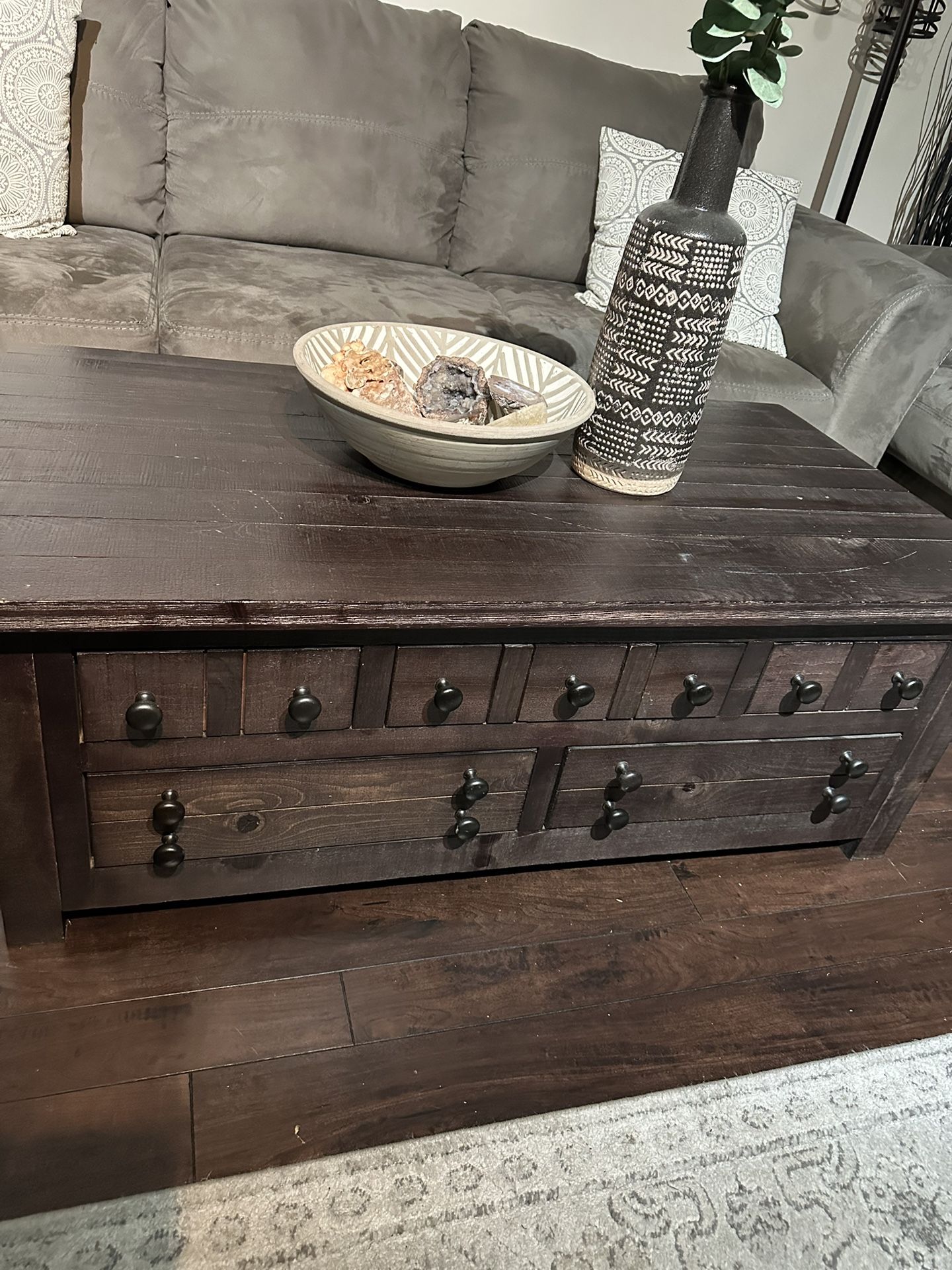 Coffee table and end table from living spaces $600 OBO
