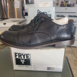 Frye Greene Low Lace Black Dress Leather Boots Shoes Mens Size 12M
