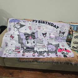Kuromi Birthday Banner With Cake Topper  And Cupcake Toppers