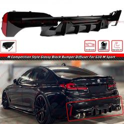 17-23 BMW G30 5 Series Gloss Black Rear Bumper Diffuser