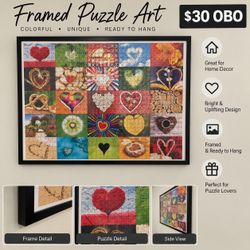 Framed Heart Collage Puzzle Art
