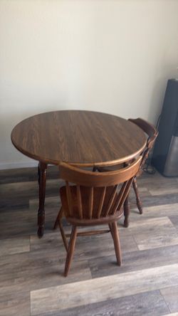 Wooden Kitchen Table with Two Chairs