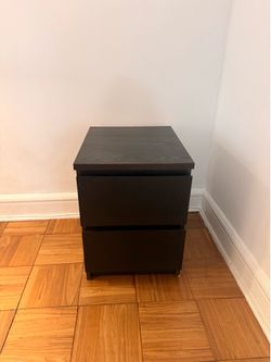 Modern 2-Drawer Nightstand / Bedside Table – Black