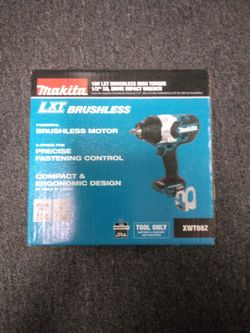 MAKITA 18V LXT BRUSHLESS HIGH TORQUE  1/2" SQ. DRIVE IMPACT WRENCH