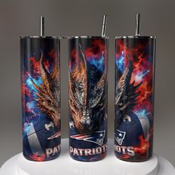 New England Patriots Dragon Skinny Tumbler