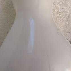 Vintage Milk Glass Hurricane Lamp Globe Lantern With A Beaded Edge On Top. 7 1/4" Tall, 2 15/16" Bottom, 3" Top. No Chips Or Cracks. East Or West.