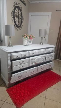 Wood Dresser or tv Stan 8 drawer size 63 wide /33 H
