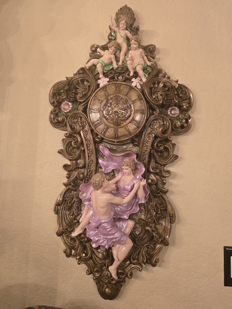 Antique Style Cherub Clock