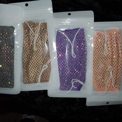 Rhinestone Face Mask Fashion for Women Bling Elasticity Crystal Cover